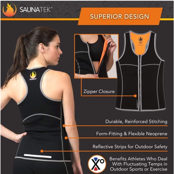 Women's Sauna Sweat Suit Vest for Exercise and Heat Training, Neoprene - Picture 3 of 6